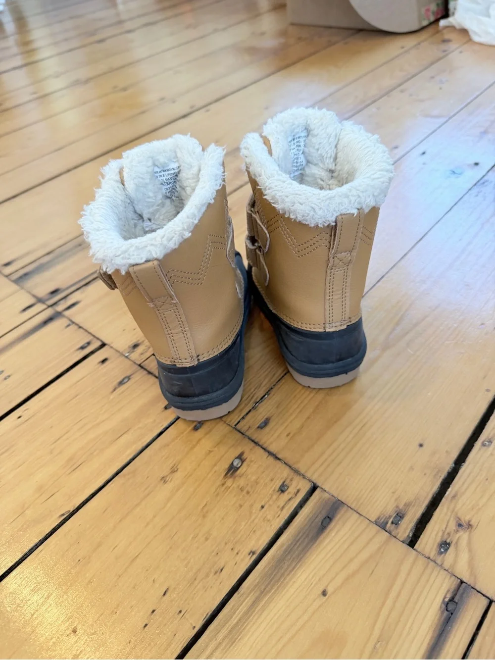 Cat & Jack Tan and Navy Insulated Kids' Snow Boots